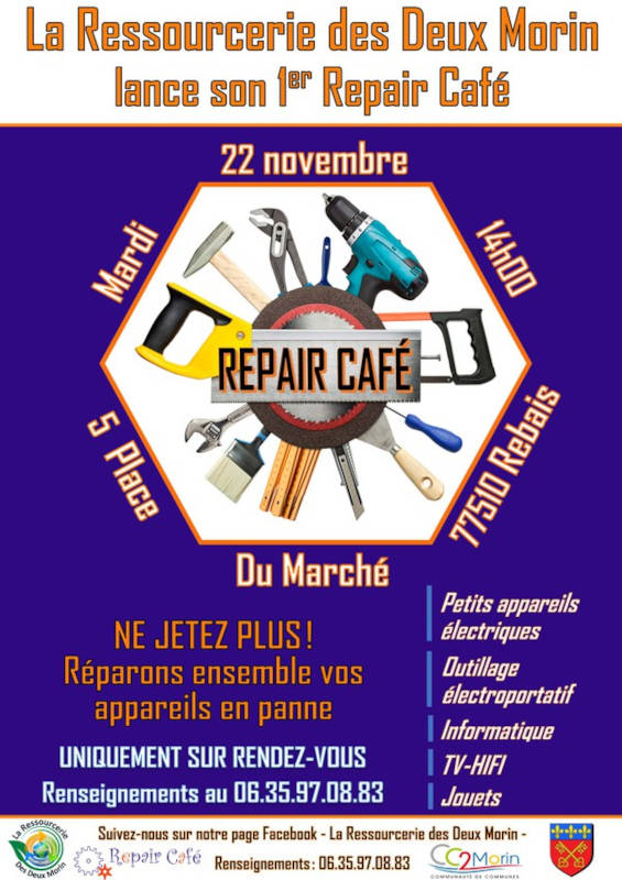 Affiche du REPAIR CAFE de Rebais 22 novembre 2022